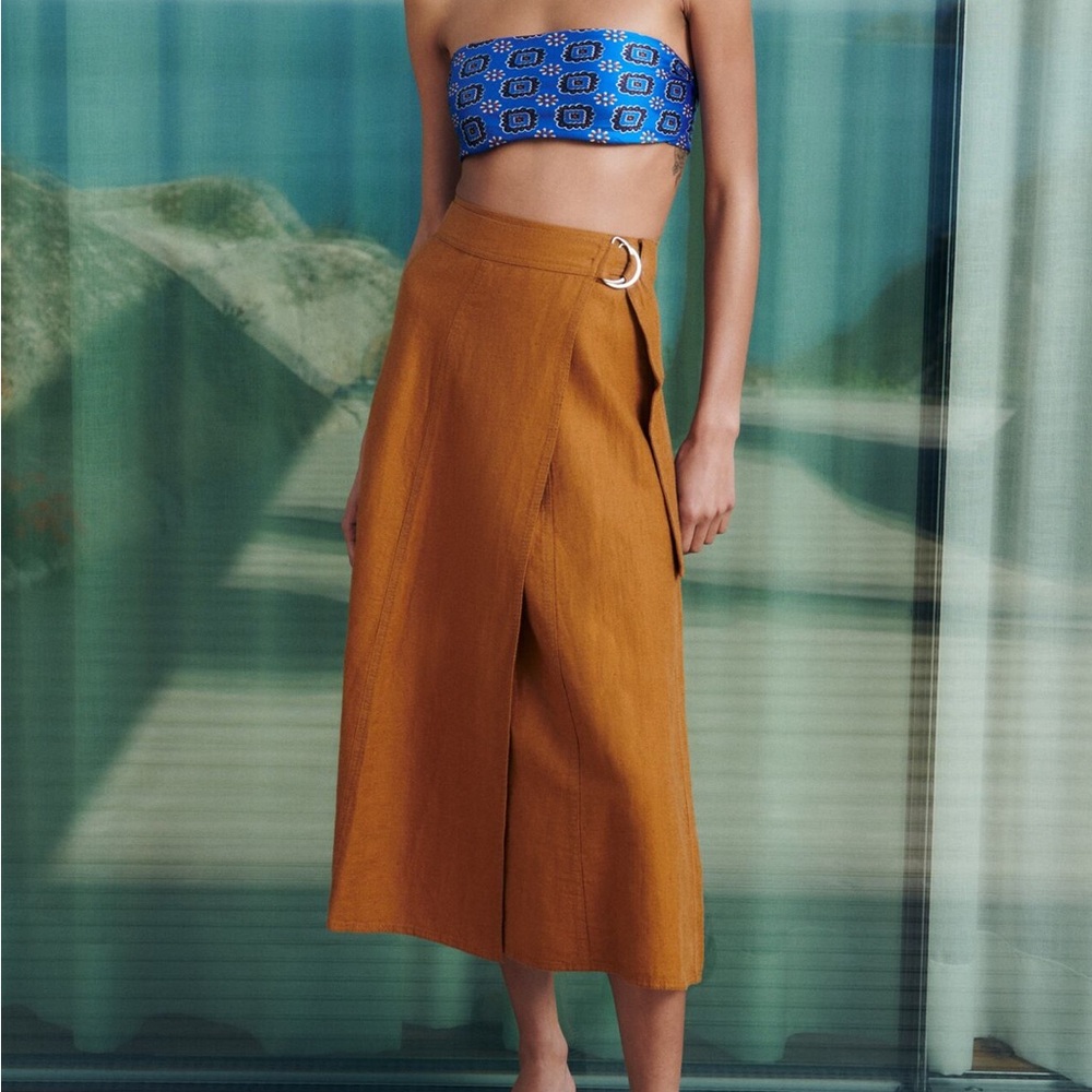 NWT✨ ZARA - linen blend Maxi Skirt -M